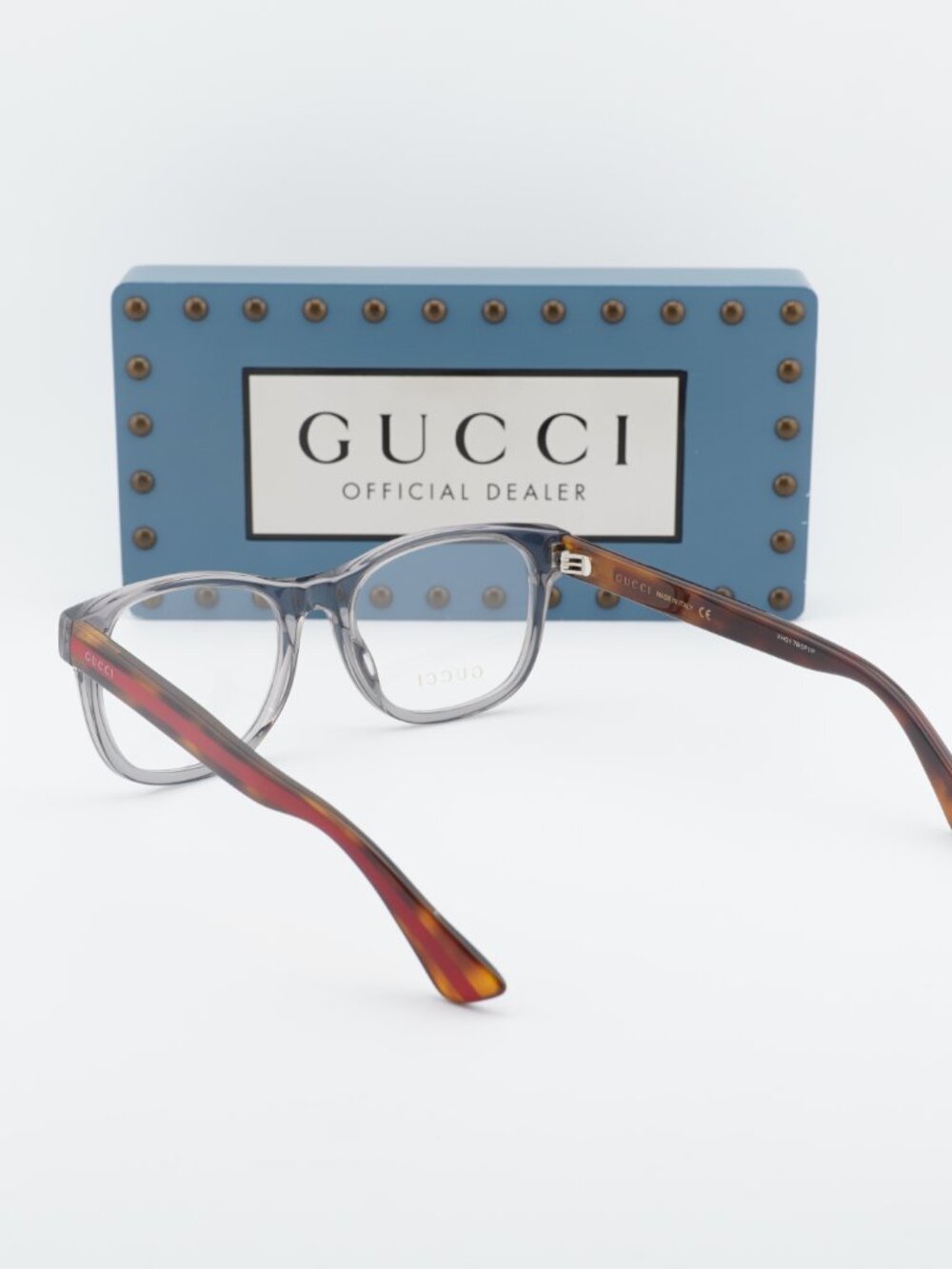 Gucci GG0004O 004 Square Eyeglasses - Transparent Grey 53mm - Picture 4 of 11
